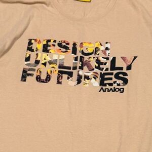 Mens Analog- Burton Offshoot T-Shirt L Peachy Cream Color Vintage Graphic Design